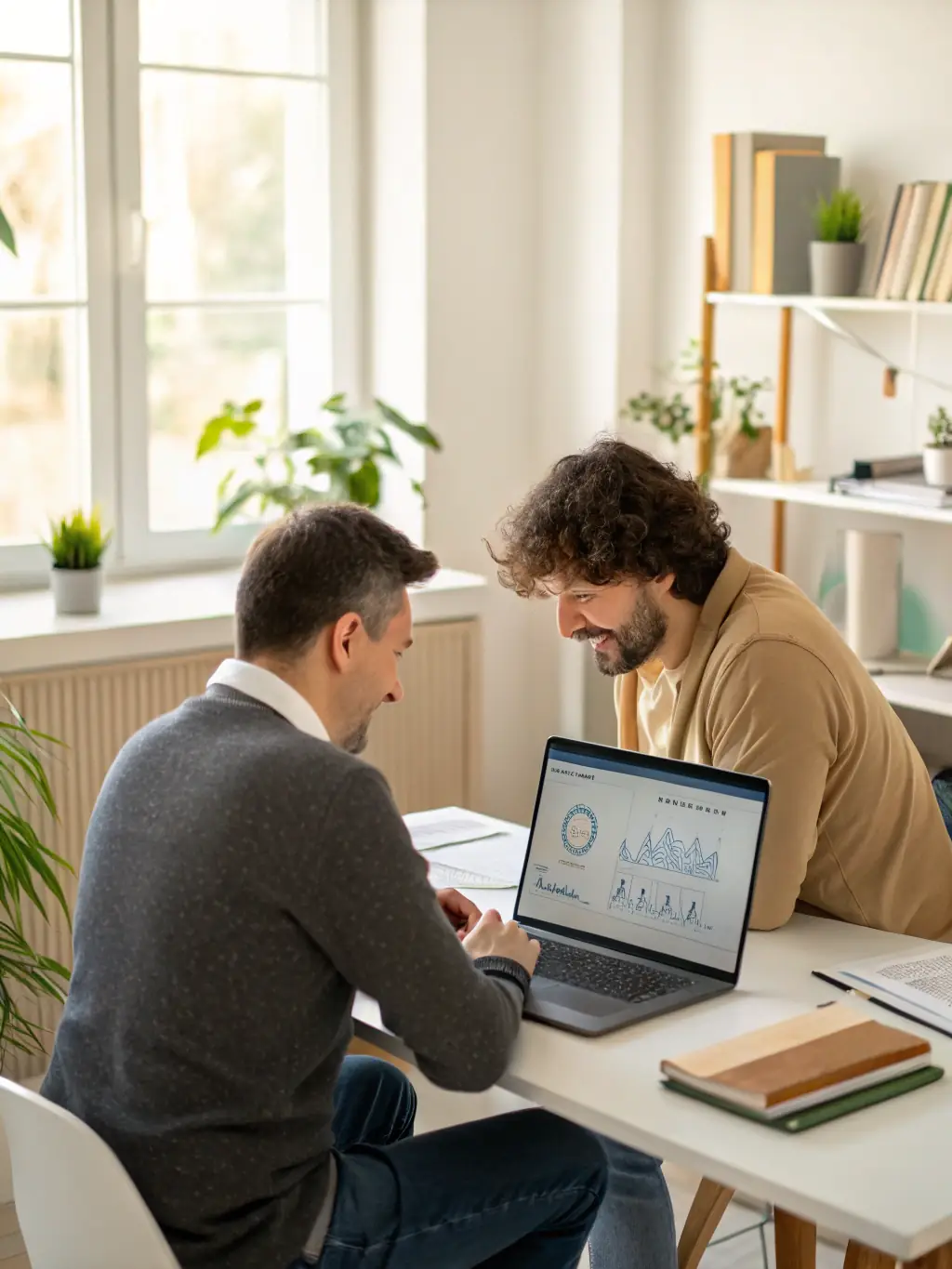 A coach facilitating a one-on-one session with an executive, focusing on personalized development plans and strategic goal setting.